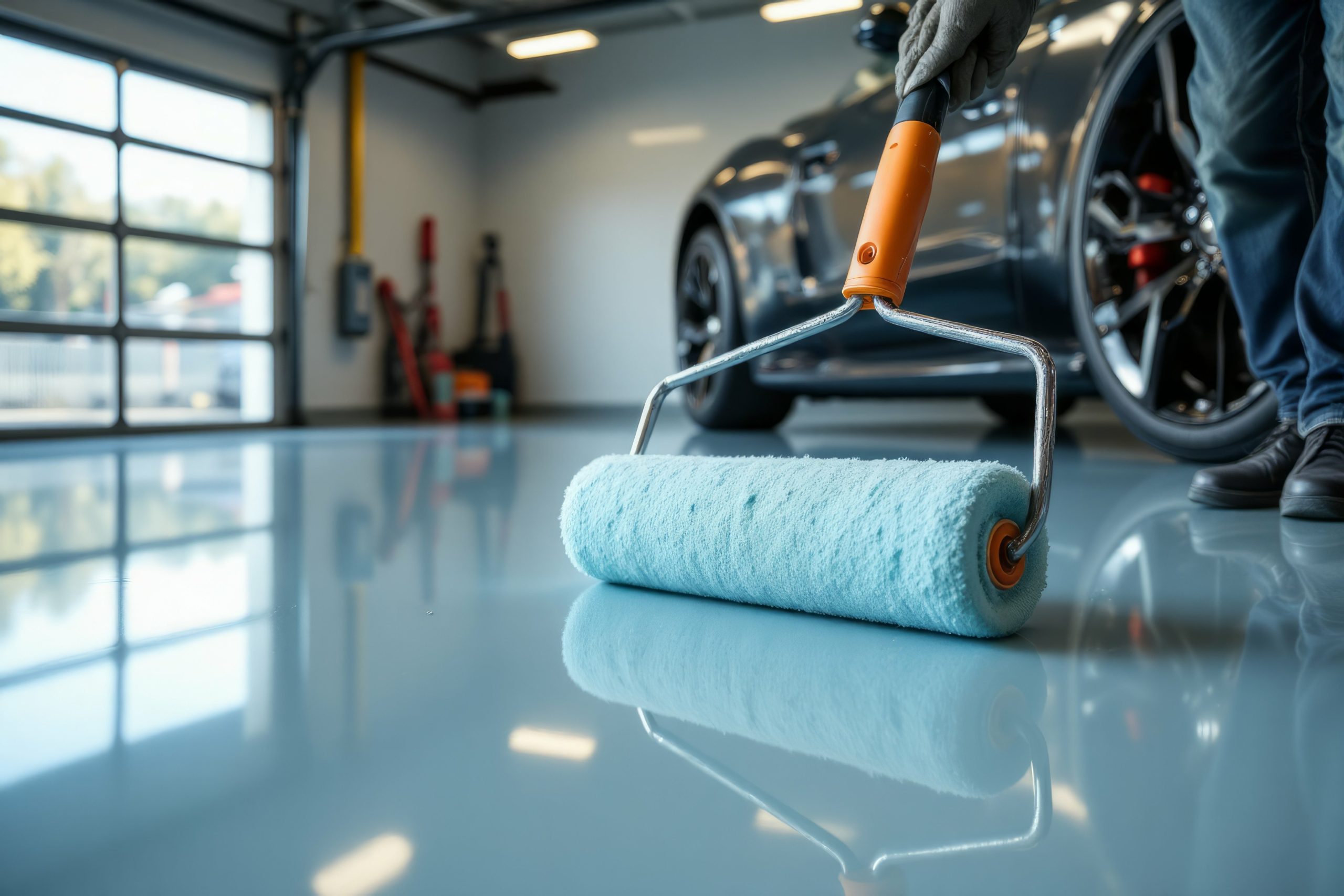 Garage floor epoxy coating from Hovan The Sealing Man